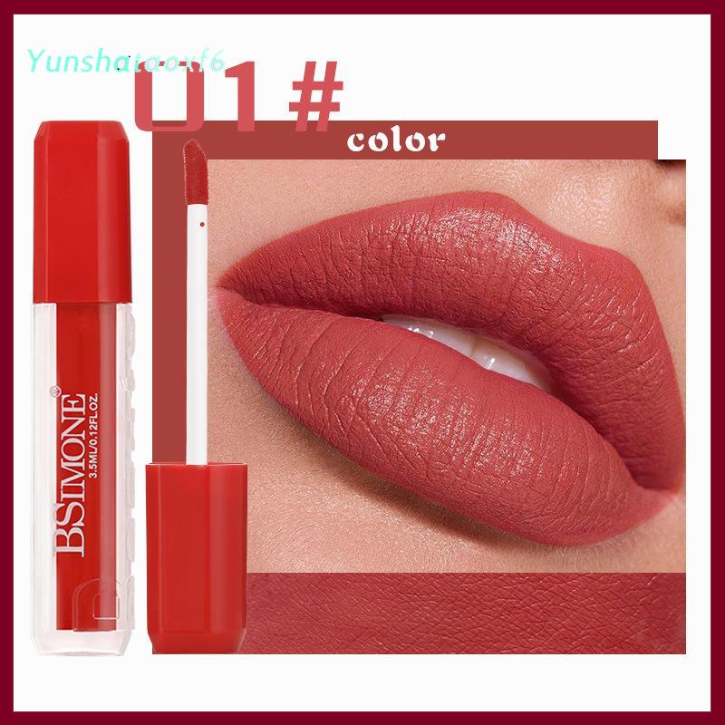 yunshataoxf Bsimone mờ Son bóng lỏng Son môi-vết bẩn môi với lâu dài không thấm nước, độ tuổi người lớn, tông màu đỏ dễ dàng để màu sắc - 5