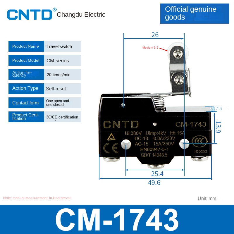 Công Tắc Hành Trình CM-1743 | Micro Switch Changde CM-1307/1308/1305/1306/1300/1303TM Cho Tự Động Hóa