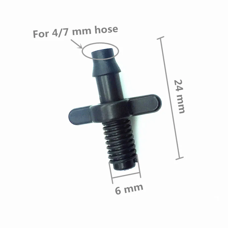 (AA all-powerful) 50Pcs 4/7mm Splitter Adapter Connector Barb And Garden Irrigation Hoses PVC Fittings 6mm Thread Cooling Plant Watering Wholesale