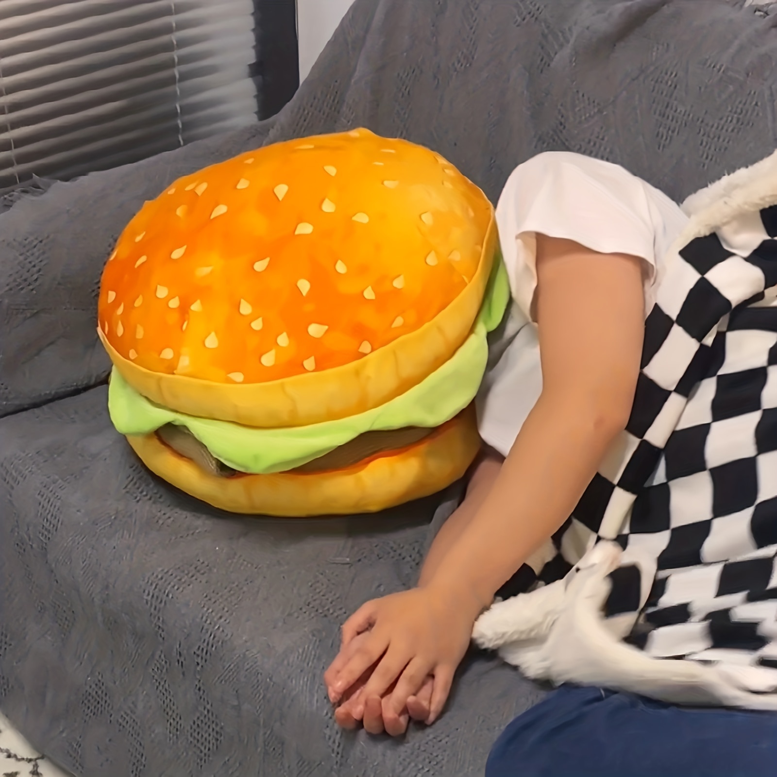 Realistic Burger Pillow Cushion by 