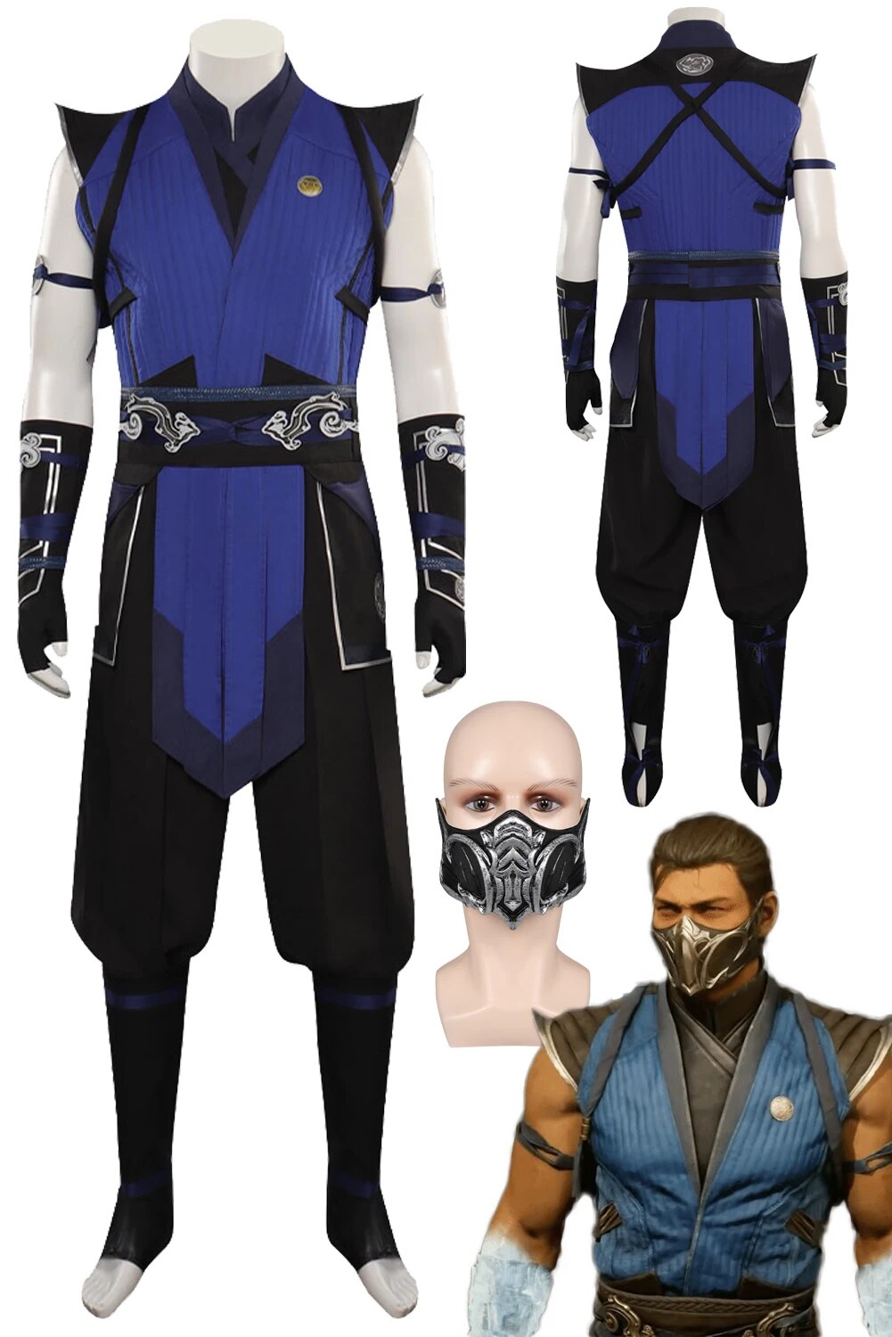 HOT Sub Zero Cosplay Fantasia Anime Game Mortal Kombat Costume Disguise