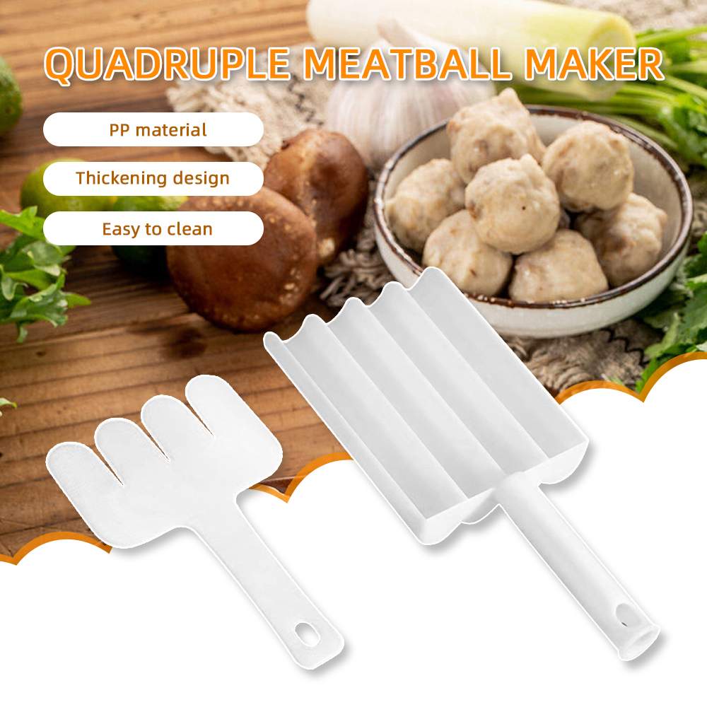 Dụng cụ thịt viên bốn người mới dụng cụ làm thịt viên viên cá không dính đồ giữ thịt viên làm thịt viên gia dụng