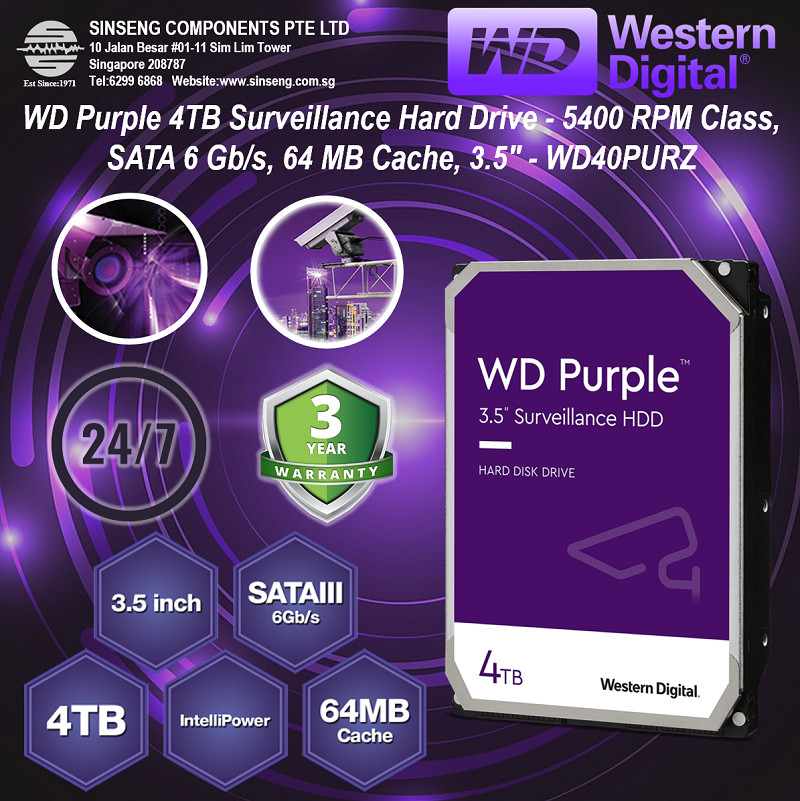wd purple 4tb surveillance hard disk drive
