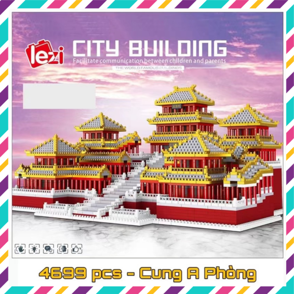 Đồ chơi xếp hình lắp ráp kiến trúc Cung A Phòng - đồ chơi phát triển tư duy city building lego