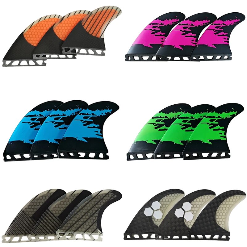 Tri vây M ván lướt sóng Bộ vây đơn Tab Thruster G5 3 vây tổ ong sợi thủy tinh Surf vây cho cá/shortboard/funboard chèo thuyền phụ kiện