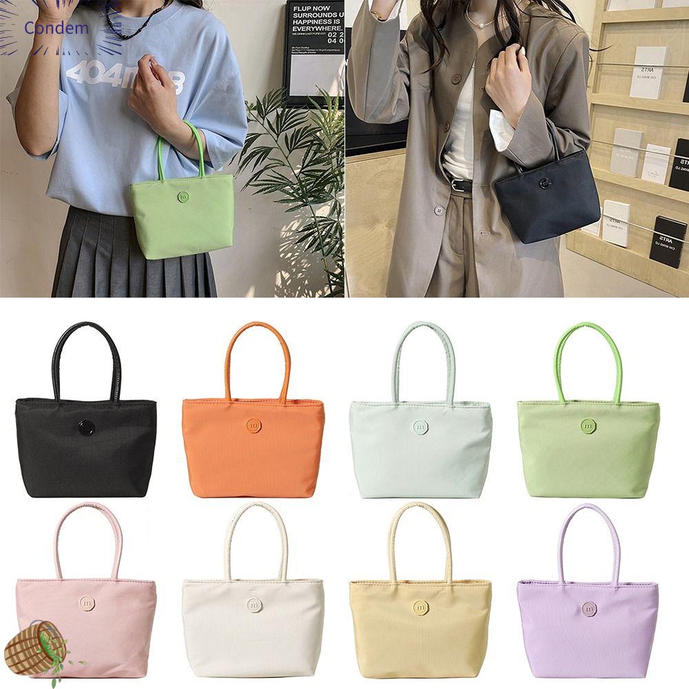 CONDEM Nhiều màu Túi tote Màu trơn Nylon Túi đeo vai đơn Thời trang Hàng ngày Túi cầm tay Nữ
