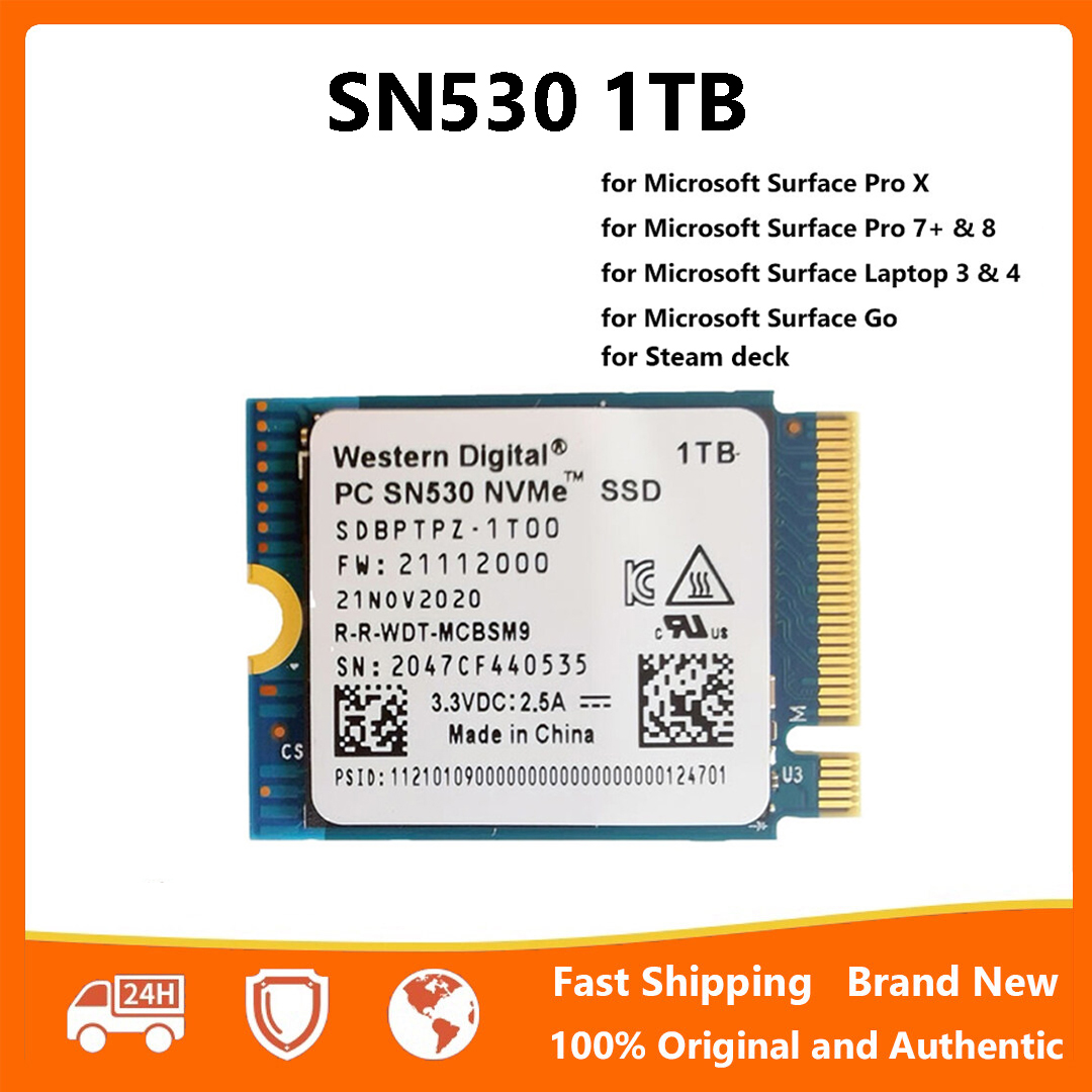 Western Digital Sn530 1Tb Nvme Pcie Ssd For Surface Pro X & Xbox
