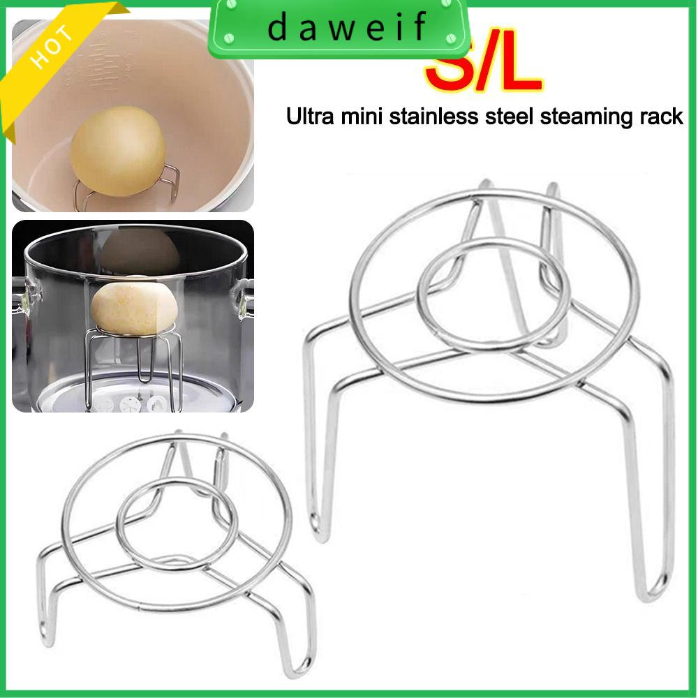 DAWEIF Thép không gỉ Giá đỡ hấp 2 kích thước Chiều cao và chiều cao Giá đỡ hơi mini Bền bỉ Đa chức năng Giá hấp Phụ kiện nhà bếp