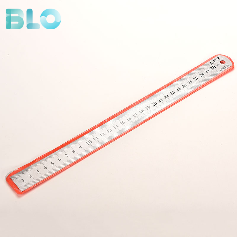 BLO Moto Thước kim loại không gỉ 30cm thước đo hệ mét Dụng cụ đo hai mặt chính xác 3cc