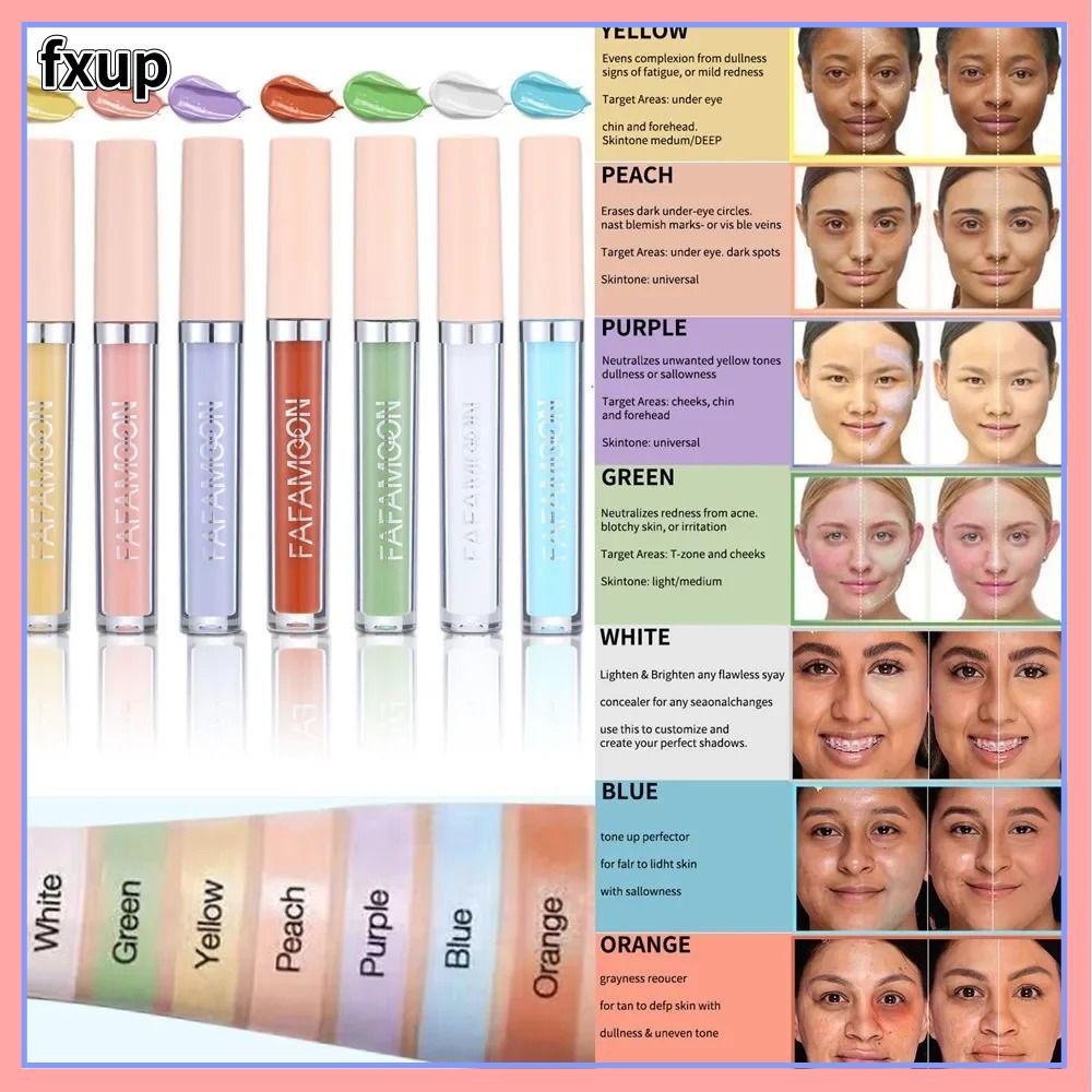 FXUP 2.5ml Kem che khuyết điểm dạng lỏng Bao phủ toàn bộ Che mụn trứng cá Kem nền Mới Làm đều tông màu da Kem che khuyết điểm màu