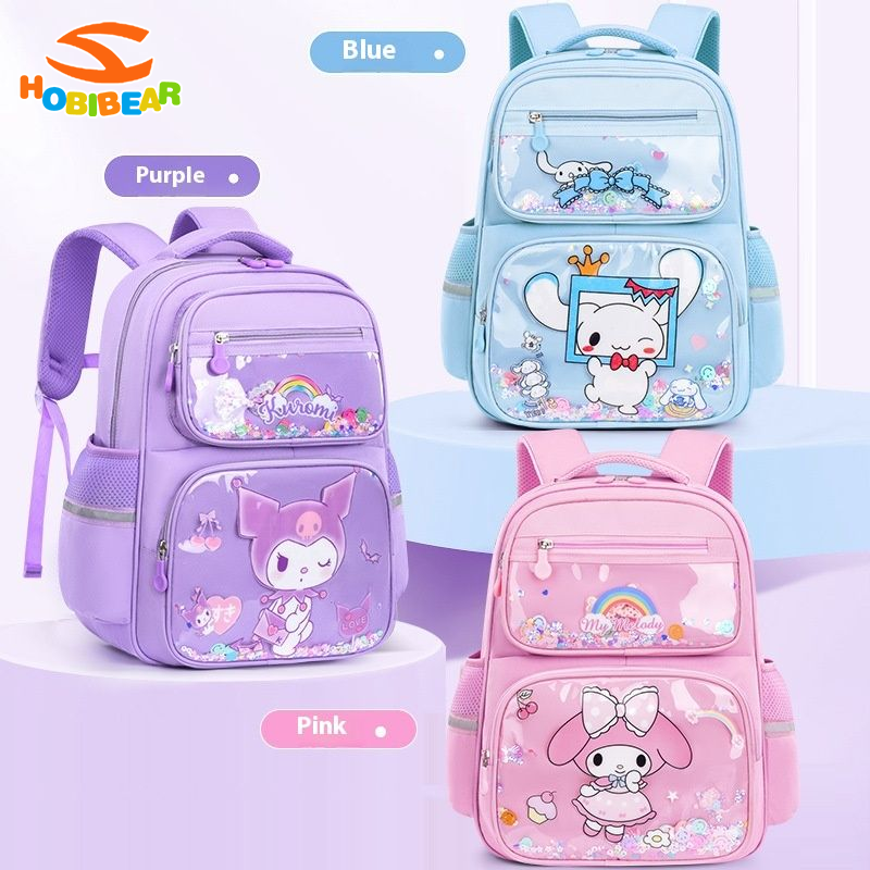  HOBIBEAR cặp học sinh cặp học sinh cấp 1 balo cho bé ba lô học sinh cấp 1 Cặp học sinh sinh viên mới  cặp sách dễ thương kuromi hoạt hình dễ thương cho trẻ em Cặp học sinh sinh viên học sinh tiểu học Dung tích lớn chống thấm nước cặp sách nữ ngọt ngào 