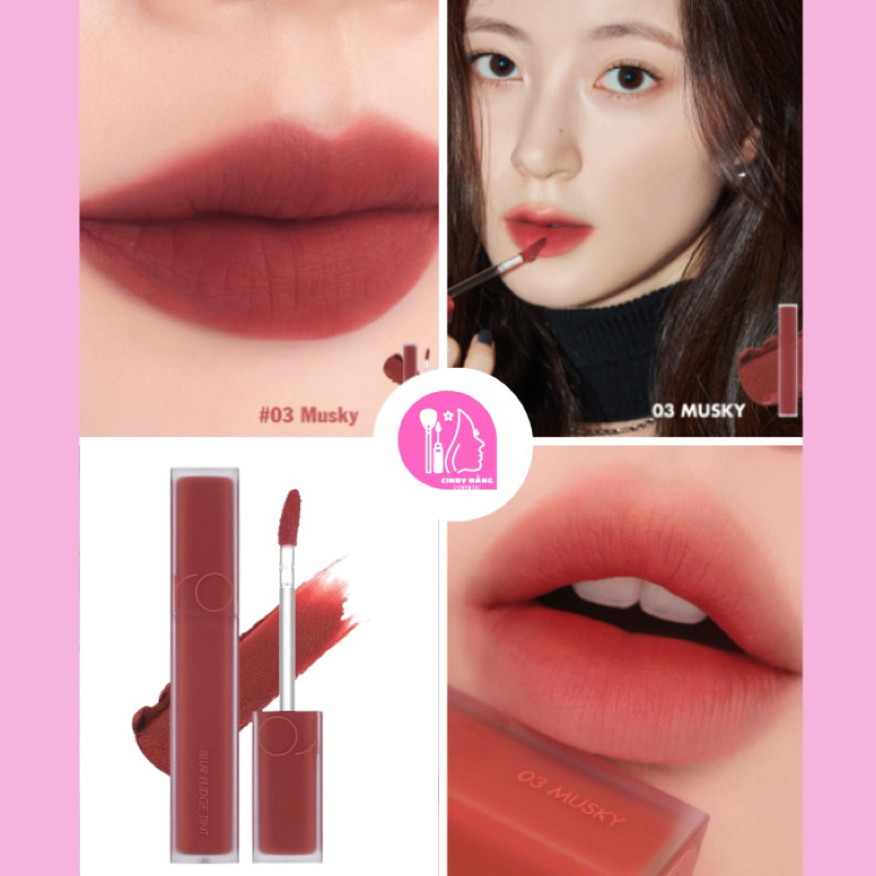 Son Kem Lì Romand Blur Fudge Tint 03 Musky Màu Đỏ Cam Gạch