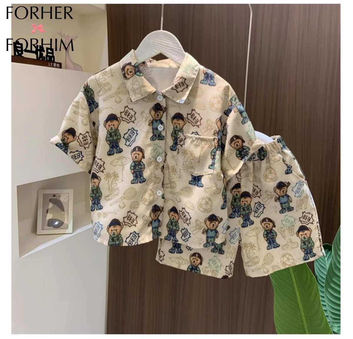 FORHERFORHIM Boys Summer Shirt Set Plankton Shuai Small Children Summer Thin Clothes Baby Summer Fashionable Children's Clothes F453 ราคา 488 บาท*ส่งฟรี