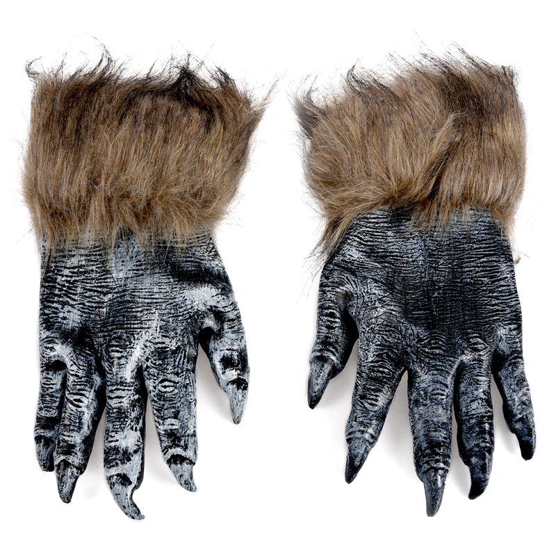 ZhangWen-1 Pair Wolf Gloves Halloween Mask animal mask set Masquerade Wolf (Size: L, Color: Black)