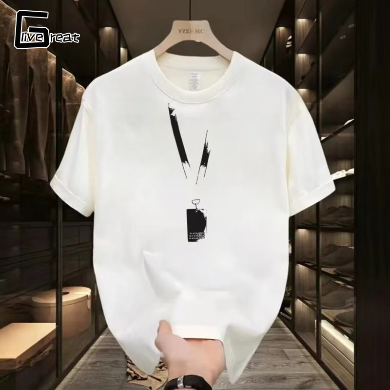 Fashionable Summer T-Shirt with Unique V-Neck Print and ID Card Design ราคา 148 บาท*ส่งฟรี