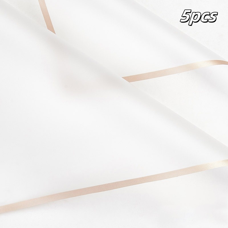 5/20PCS Gold Edge Waterproof Floral Wrapping Paper Sheets Frosted Bouquet Packaging Paper Jelly Color