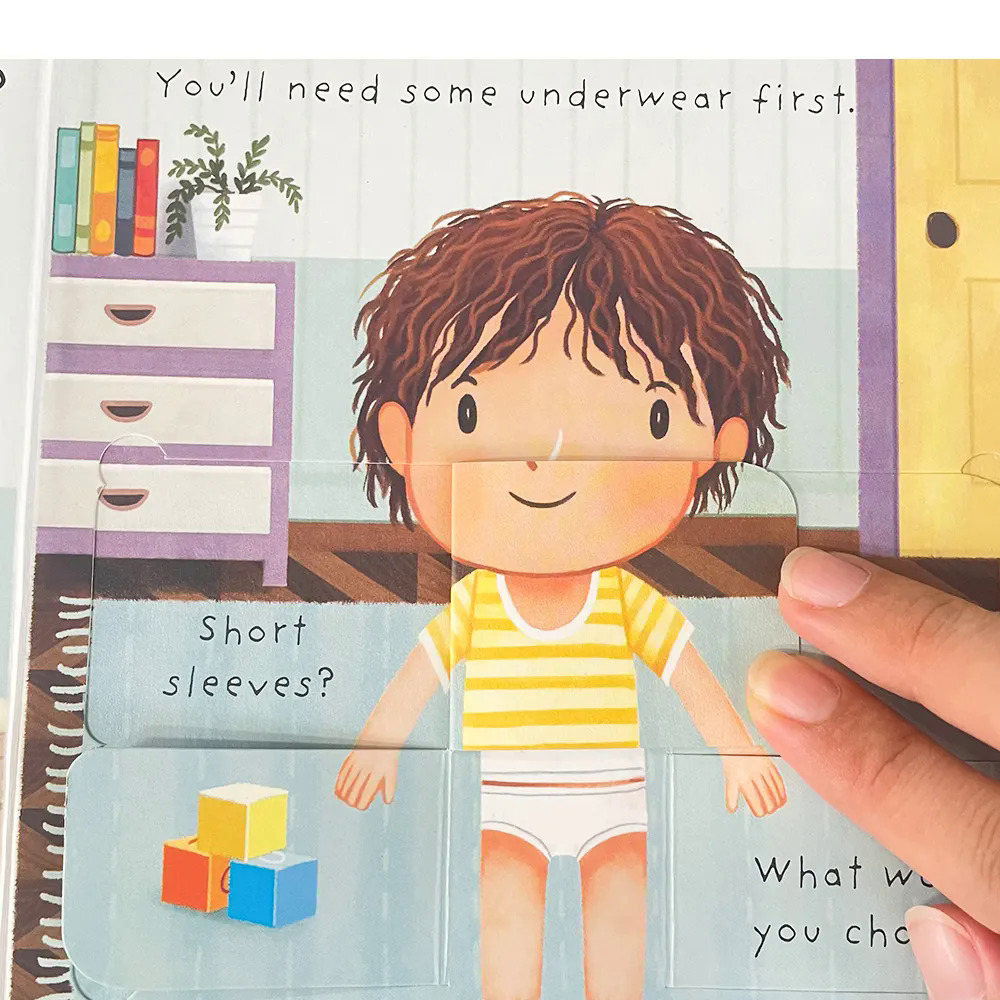 Xiu1usborne nâng nắp câu hỏi đầu tiên & câu trả lời Tại sao tôi nên mặc quần áo sách bằng tiếng Anh bé hình ảnh Hội Đồng Quản trị Bookc12-58