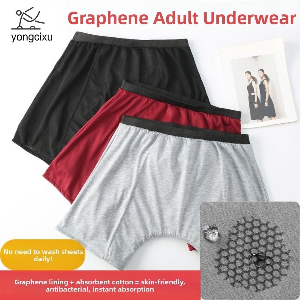 YONGCIXU Kháng khuẩn Quần tã người lớn bằng graphene Chống rò rỉ Đàn hồi Tã có thể giặt Mặc thoải mái Thoáng khí Quần lót thấm hút Chăm sóc người cao tuổi