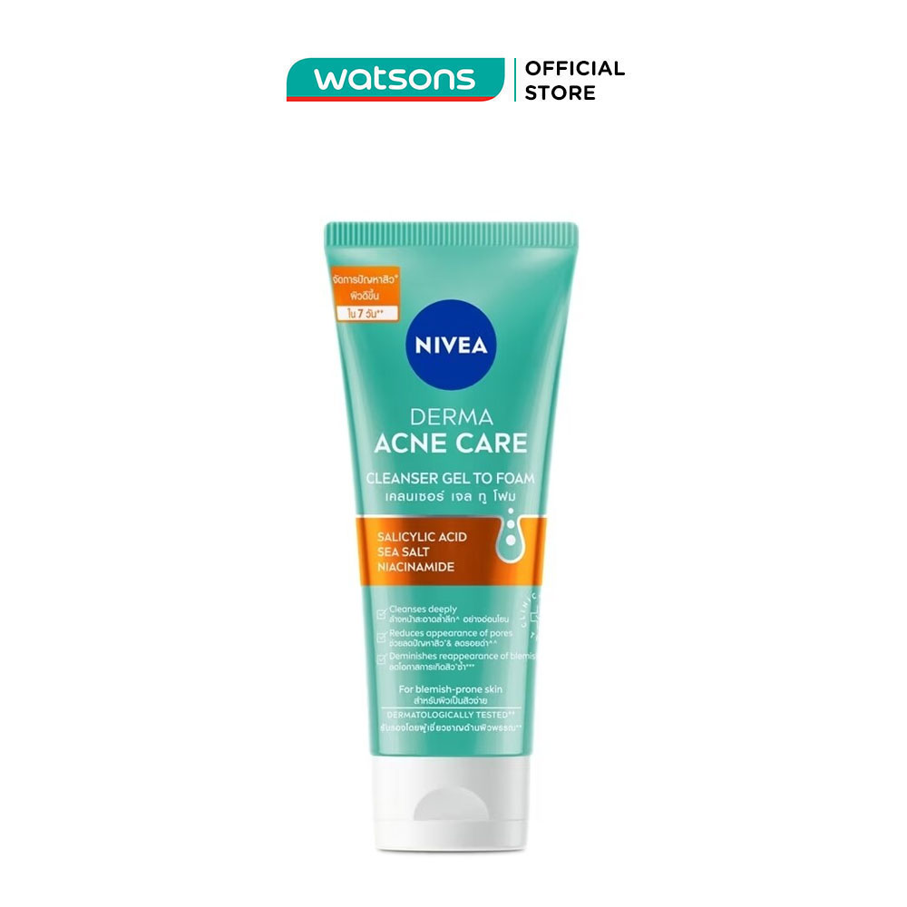 [MUA LÀ CÓ QUÀ] Sữa Rửa Mặt Nivea Derma Acne Care Cleanser Gel To Foam 90g