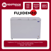 Fujidenzo 10.5 cu. ft. Dual Compartment Freezer/Chiller in One, Fast Freeze Mode Frc 105 A