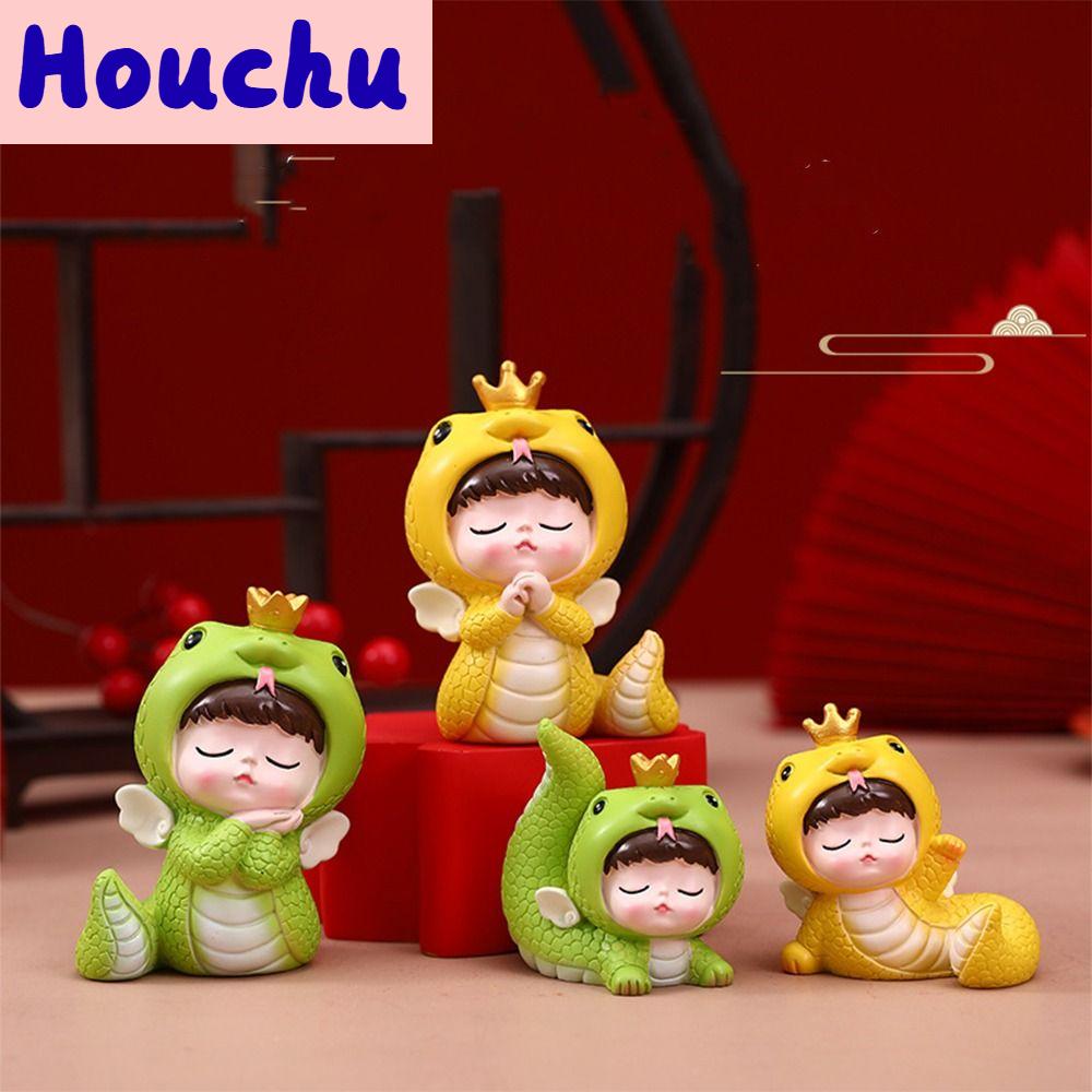 HOUCHU เล็กๆน้อยๆ รูปมงกุฎงูสำหรับเด็ก แบบดั้งเดิมดั้งเดิม งานฝีมือเรซิน เครื่องประดับงูขนาดเล็ก เครื่องประดับสำหรับรถยนต์ สไตล์จีนจีน ราศีงูหุ่น ของขวัญตกแต่งปีใหม่ ราคา 138 บาท*ส่งฟรี