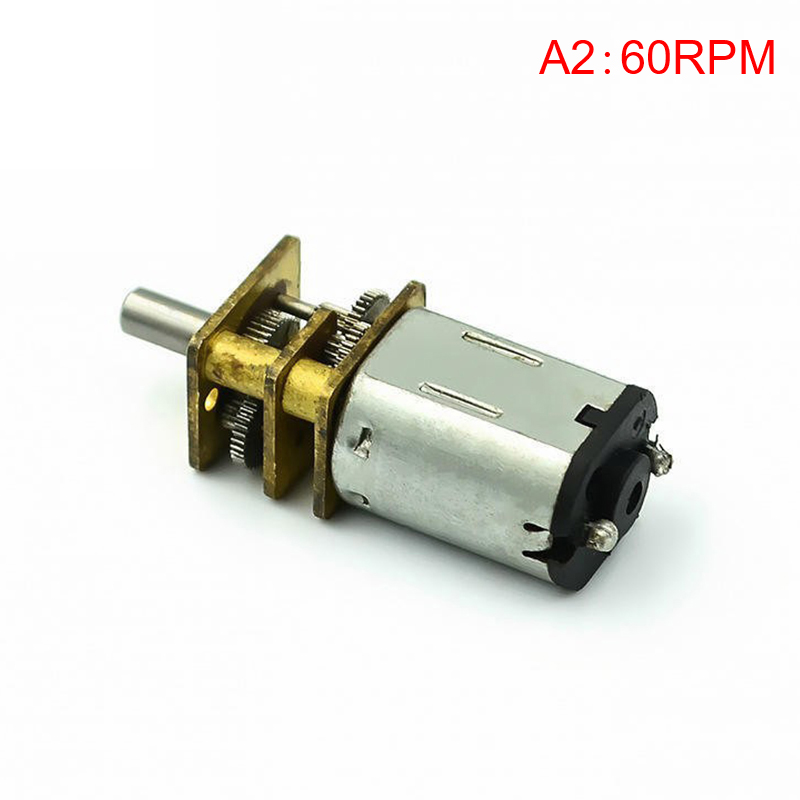 waqajh Micro N20 Bánh Động Cơ Tốc Độ Chậm Kim Loại Hộp Số Giảm Tốc Động Cơ Điện Tự Làm Đồ Chơi - 2