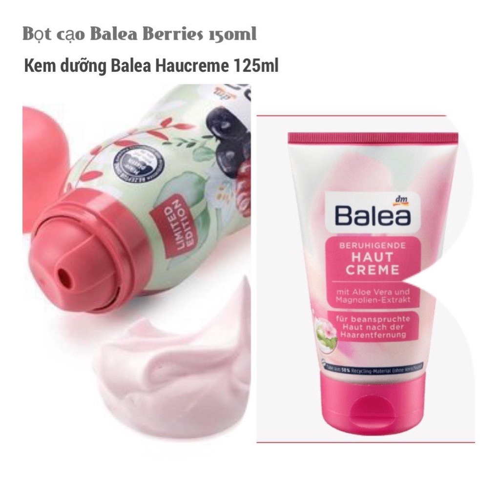 Combo Violong: Bọt cạo Balea Berries + Kem dưỡng sau cạo Balea Hautcreme - SẢN PHẨM CHẤT LƯỢNG CAO, 