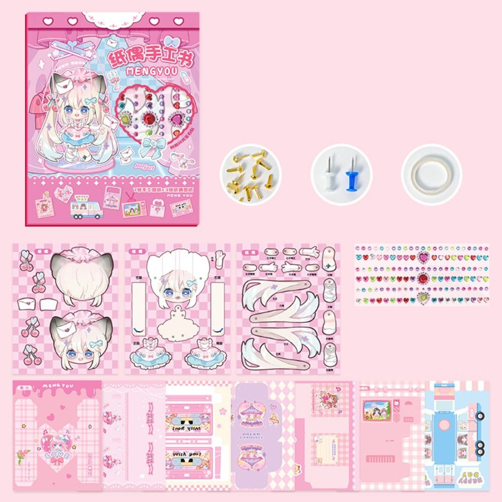 JIA M Sách hoạt động Anime Đồ chơi con rối giấy tự làm Thủ công Montessori Búp Bê Giấy 3D Dễ thương 