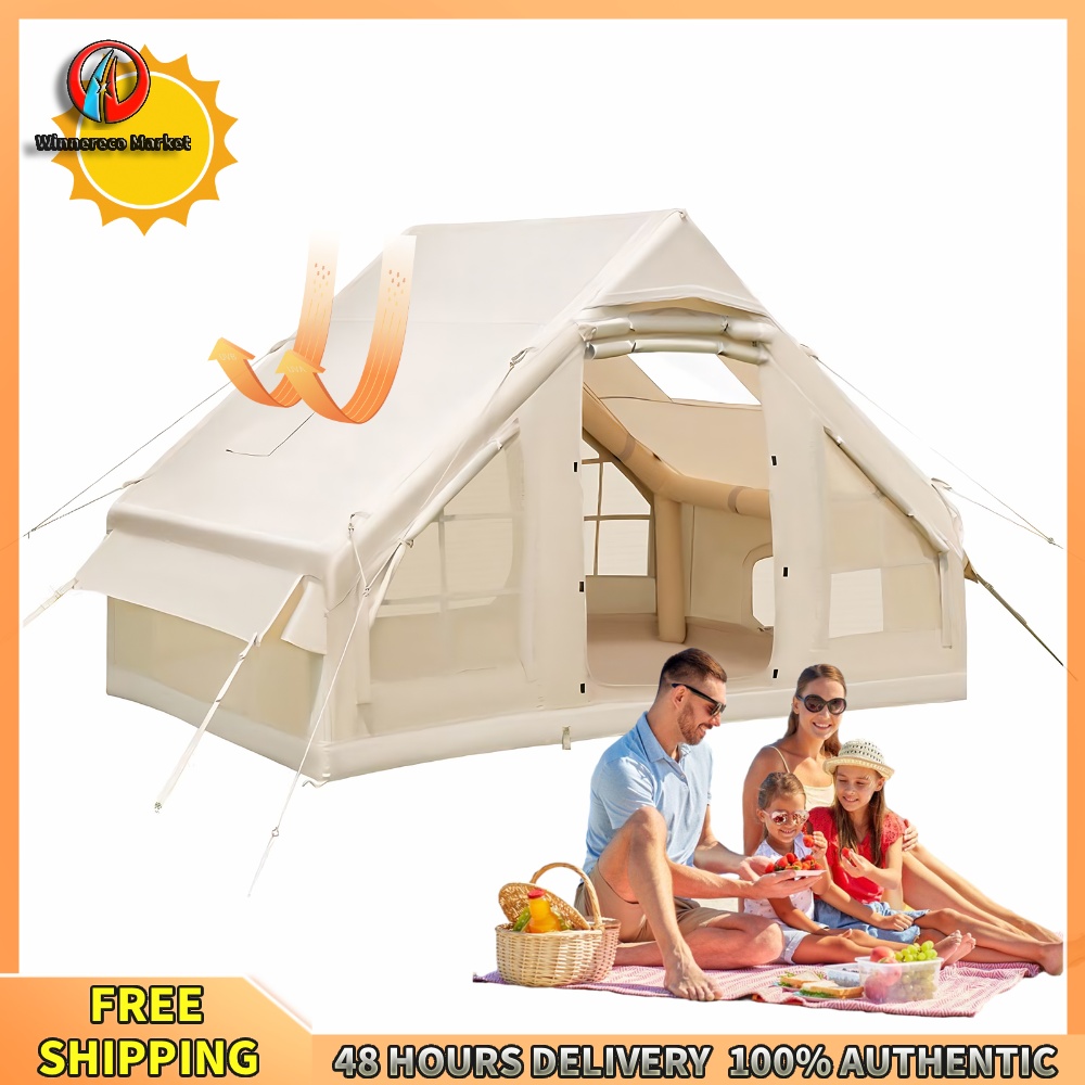 Winnereco เต็นท์ตั้งแคมป์ลมเข้าอัตโนมัติขนาด 6.3 ตร.ม. พร้อมปั๊มมือ สำหรับเดินป่าและท่องเที่ยวกลางแจ้ง ราคา 9,003 บาท*ส่งฟรี