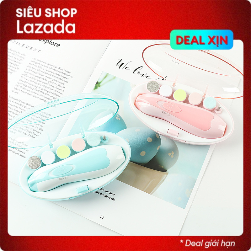 Bộ dụng cụ cắt và dũa mài móng tay an toàn cho mẹ và bé sơ sinh 7 món sử dụng pin tiểu
