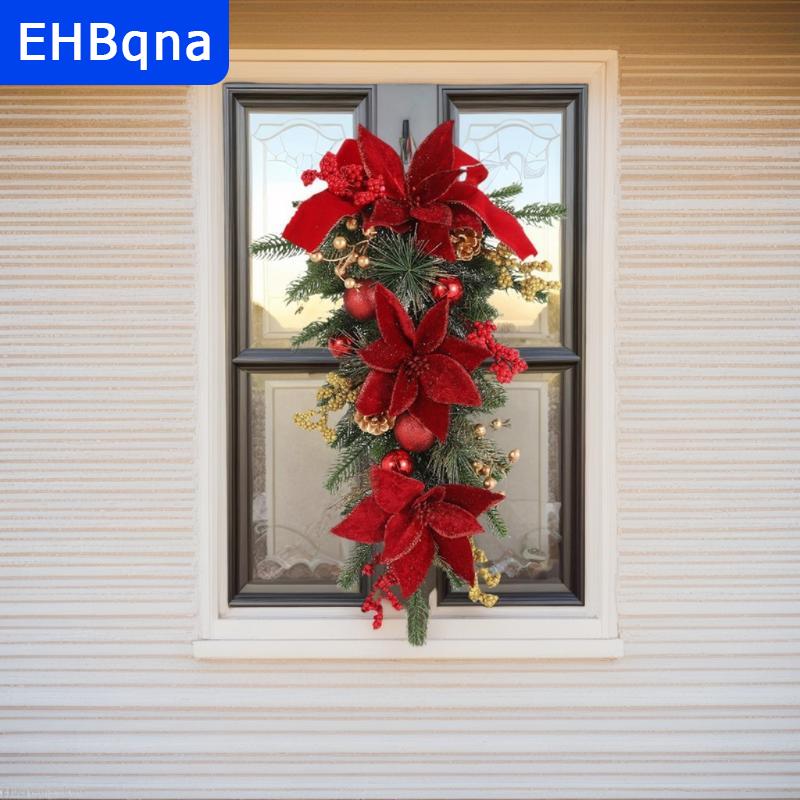[COD] EHBqna SPORTS จี้พวงหรีดคริสต์มาสขนาด60ซม. ที่ไม่มี มีไฟประดับพวงมาลัยตกแต่งบ้านประตูหน้าต่างอุปกรณ์งานปาร์ตี้ ราคา 372 บาท*ส่งฟรี