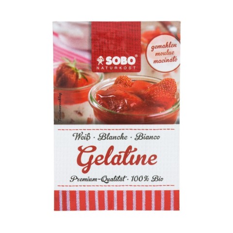 Gelatine hữu cơ dạng lá/dạng bột SOBO 10g làm pudding/cheescaks/panna cotta chanh dây OrganicLife Shop