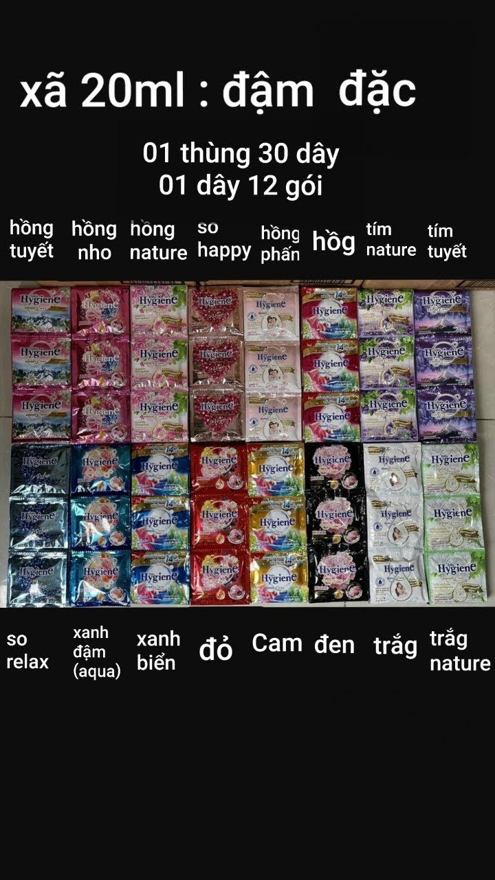 STT Nước xã vải Hygiene đậm đặc gói 20 ml- Dây 12 gói - Thái Lan