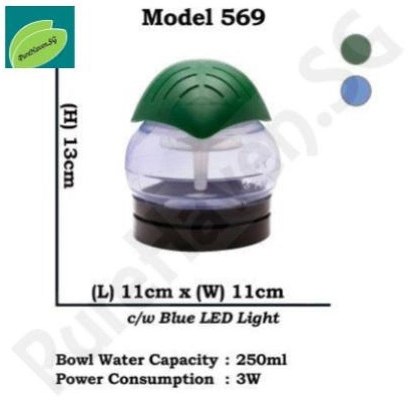 [BNIB] GOOD FOR CAR! Model 569 Mini Water Air Purifier! With Blue LED Lights. 250ml Singapore