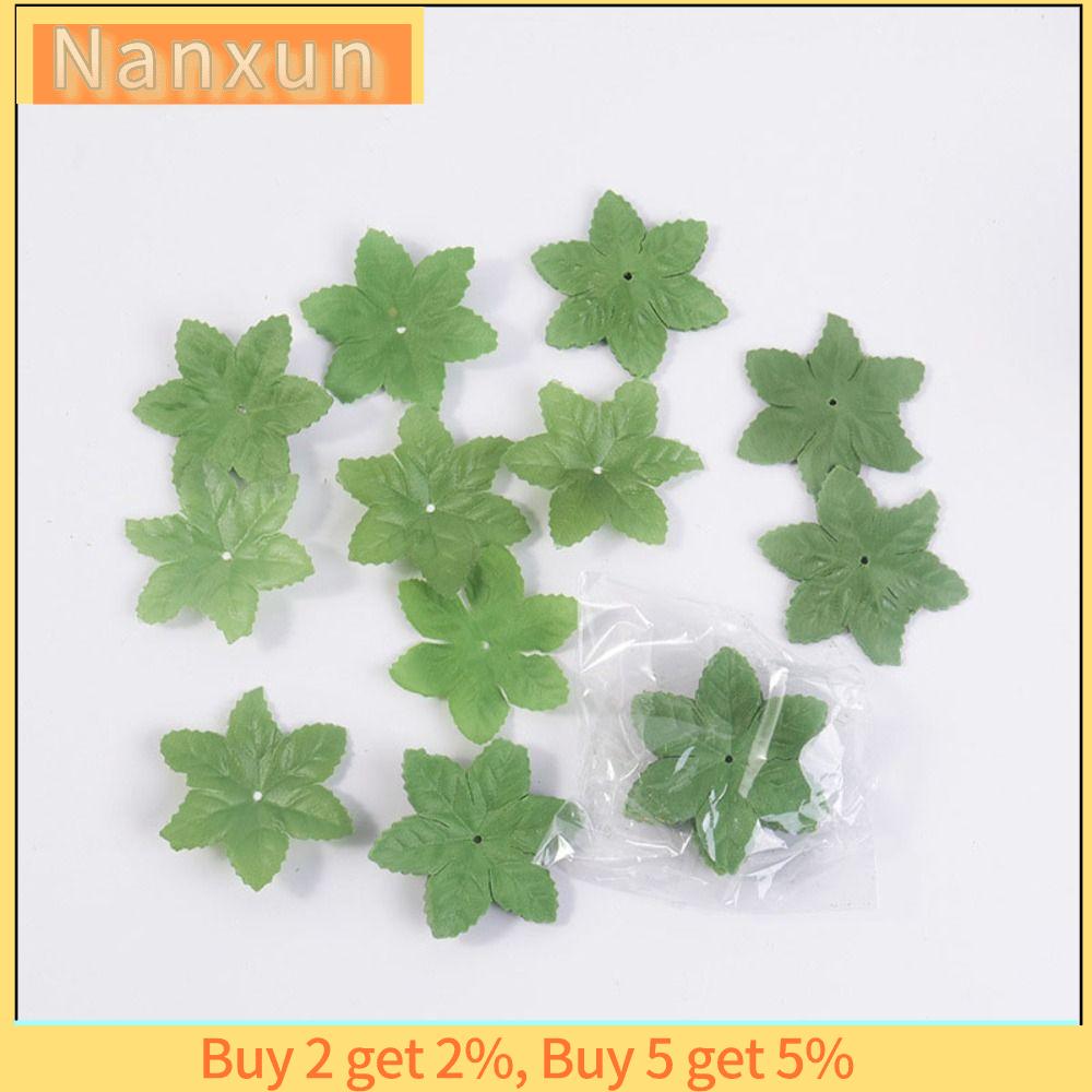 NWSJ 100pcs Trang trí lá hoa hồng Lá Hoa hồng giả Cây đạo cụ sắp xếp Cây nhân tạo Lá Hoa Hồng Xanh Sáng Tạo Lá Vòng Hoa tự làm Trang trí nhà cửa