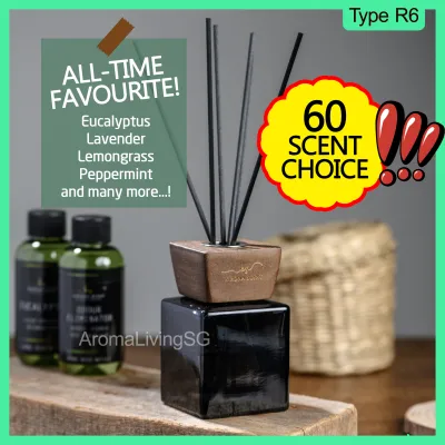 ♥Long-Lasting Fragrances♥ Glass Premium Reed Diffuser. Aroma Diffuser / Home Fragrance and Air Freshener. Gifts. (Type R6)