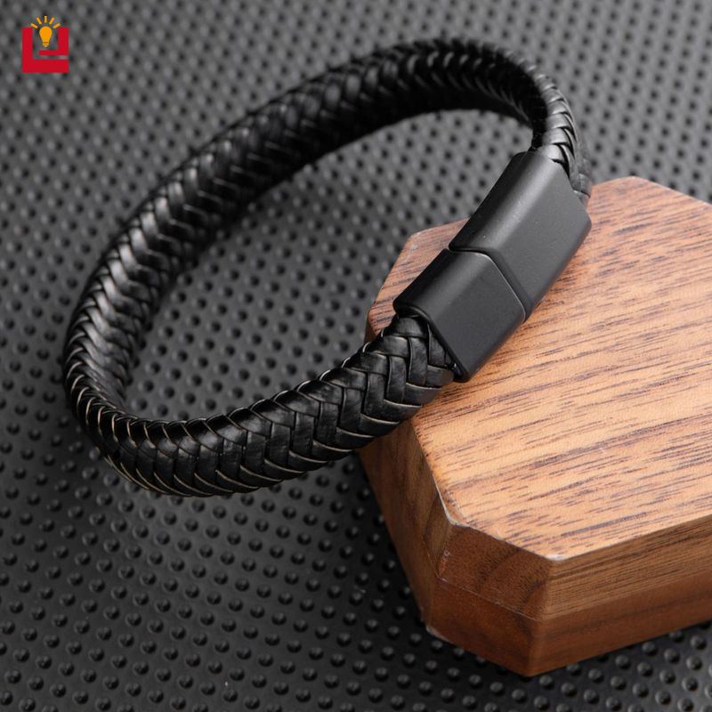 Punk Cross Leather Bracelet for Men Multi-Layer Handwoven Rope Magnetic Clasp Fashion Jewelry ราคา 44 บาท*ส่งฟรี