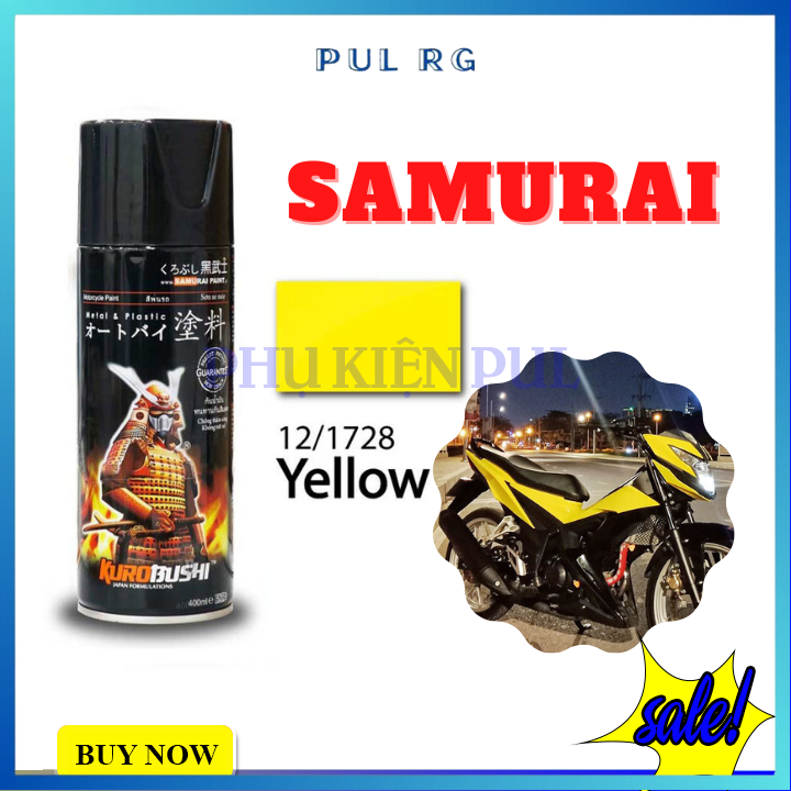 Sơn samurai màu vàng 12/1728 làm mới đẹp xe bám tốt chống gỉ sét hàng chính hãng
