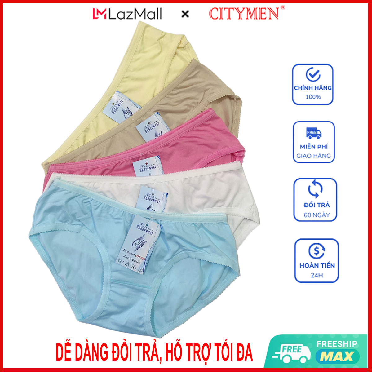 Combo Quần lót nữ cotton Thái cao cấp, mềm mịn, co giãn đàn hồi tốt