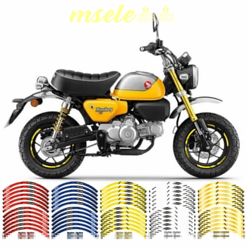 [msele] For Honda Monkey125 Monkey 125 Z125 M ABS 2019-2024 Motorcycle Accessories Stickers Wheel Hub Decals Rim Reflective Stripe Set