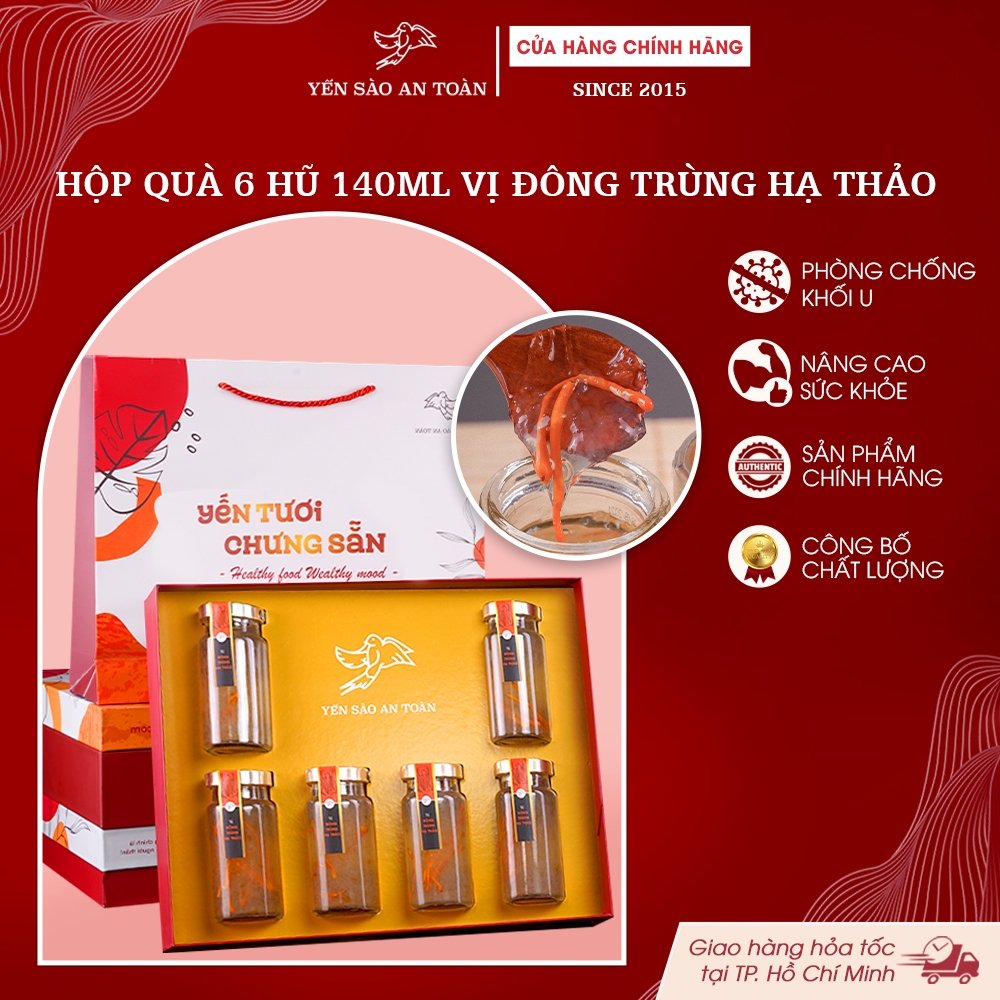 Quà Tặng VIP Yến Sào Khánh Hòa Chưng Sẵn Đông Trùng Hạ Thảo – Bồi Bổ An Toàn, Thơm Ngon