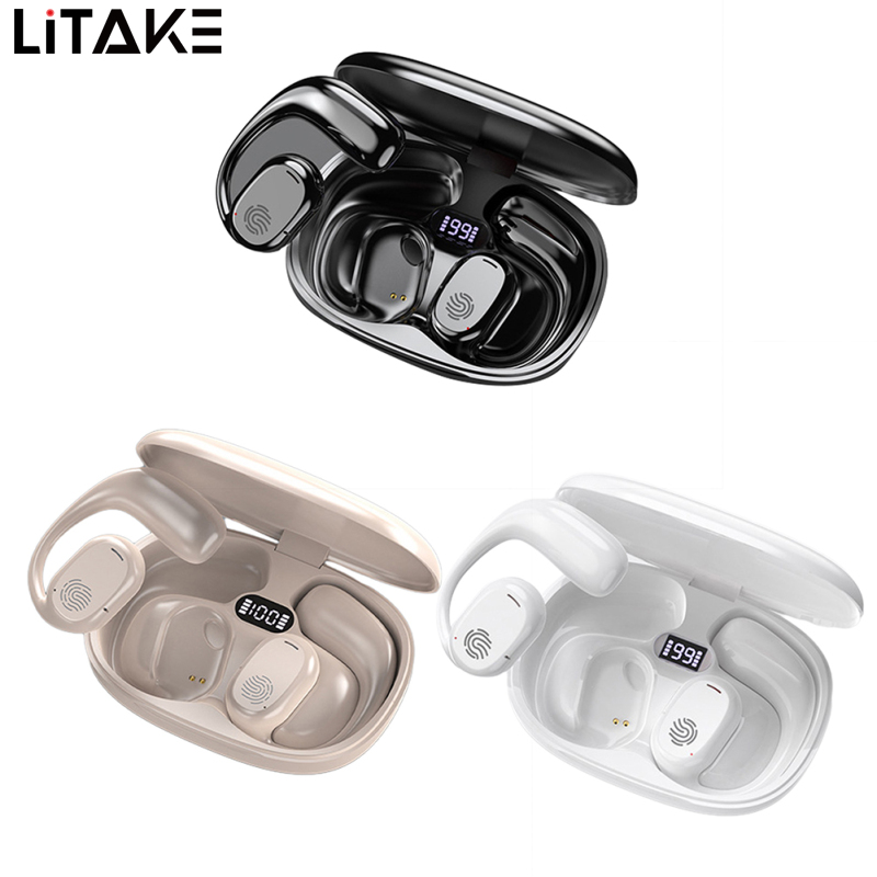 GT280 Wireless Earbuds Open-Ear HIFI Stereo Headphones With Power Display Charging Case Noise Canceling Earphones Air Conduction Headphones For Sports Gaming Hiking
