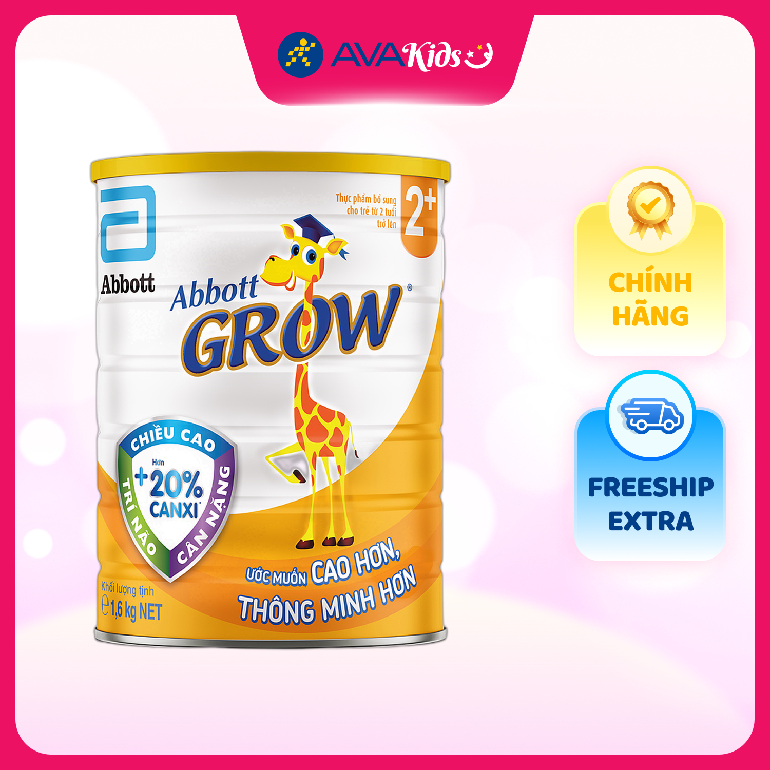Sữa bột Abbott Grow 2+ hương vani 1.6 kg (từ 2 tuổi)