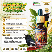 Power Crystal Omega Plus Vitamin Penggacor Suplemen Semua Burung Kicau
