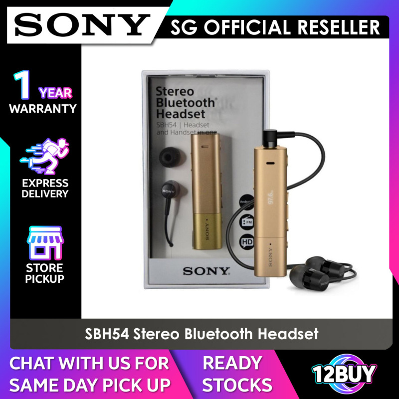 SONY SBH54 Stereo Bluetooth Headset Official Reseller Express Delivery 12BUY.AUDIO Singapore