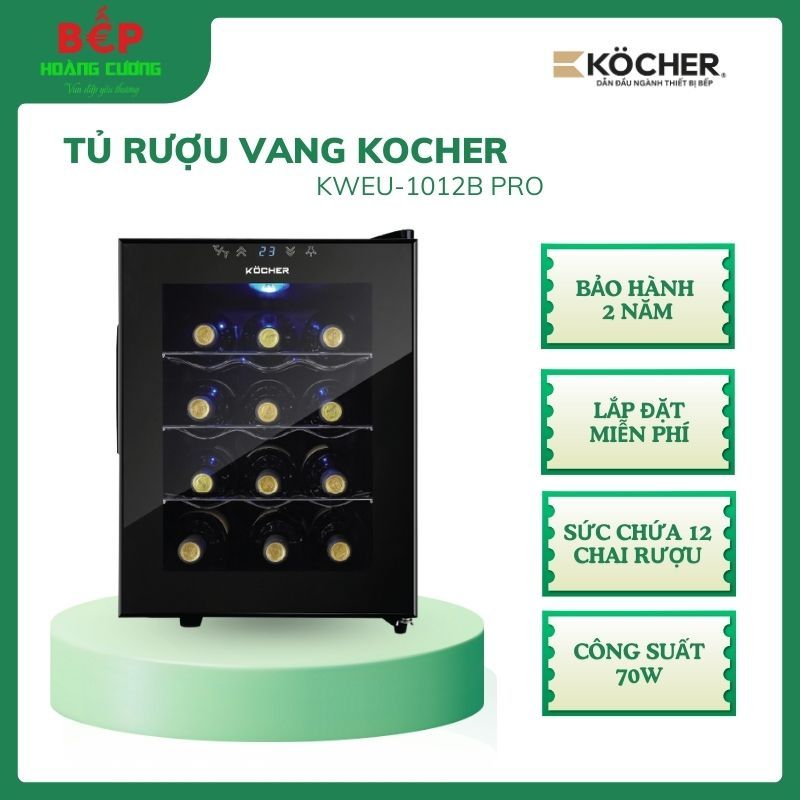Tủ bảo quản rượu 33 lít Kocher KWEU-1012B PRO – Công nghệ làm lạnh nhiệt điện - Tiết kiệm điện năng