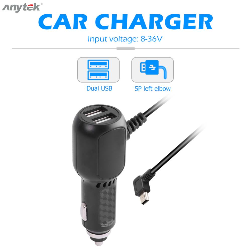 Cho Anytek Camera DVR ô tô 3.5m 5V 3A sạc ô tô USB mini với 2 cổng USB