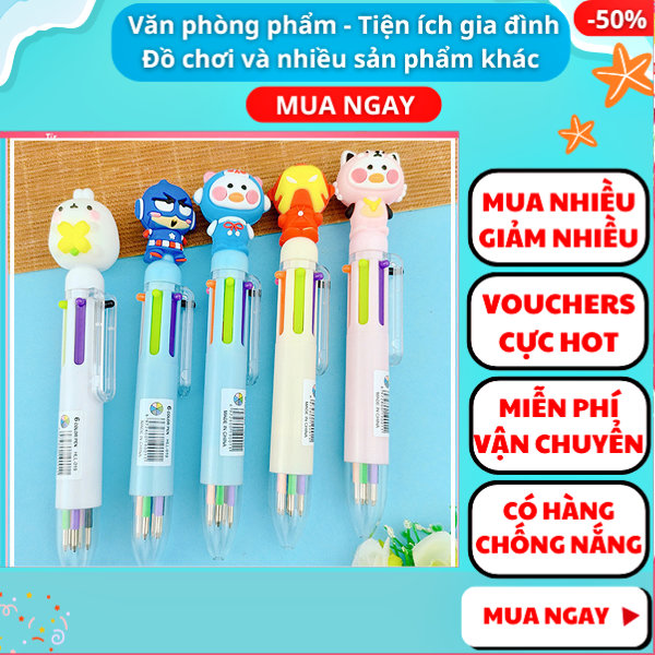 Bút bi 6 màu mực dễ thương giá rẻ bút cute ✓bút bi ✓bút bi cao cấp ✓bút mực ✓bút bi cute ✓bút bi nhiều màu , đồ dùng học tập✓ Nguyễn Thùy Store