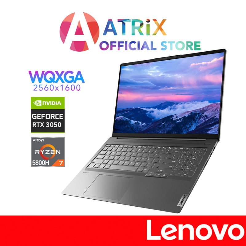 【Same Day Delivery】Lenovo IdeaPad 5 Pro 16ACH6 | 82L500C4SB〖Free MS Office〗16 16:10 2K QHD (2560x1600) IPS 350nits | GeForce RTX 3050 | AMD Ryzen 7 5800H | 16GB DDR4-3200 | 1TB SSD | Win10 Home | 2Y ADP + 2Y PC