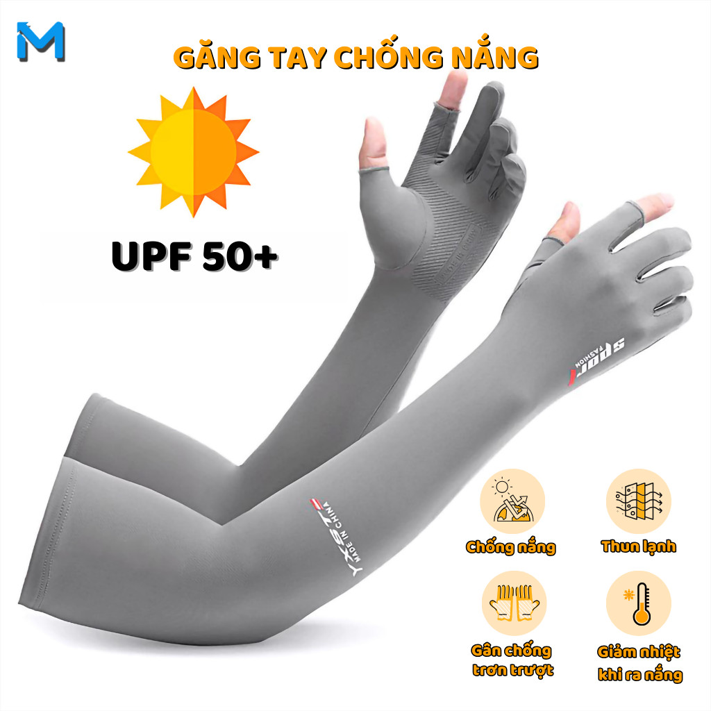 Găng Tay Dài Chống Nắng Nam Nữ, Hở 2 Ngón, Chống Tia Uv - Bao Tay Đạp Xe, Lái Xe Máy, Đi Phượt Thoáng Khí Dễ Chịu